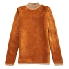 Thickened and fleece semi-high-neck women's knitted sweater, solid-color women's sweater base, women's warm inner jacket wholesale Item Picture